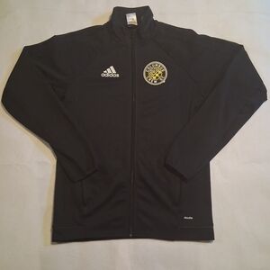 Adidas Columbus Crew SC Boys Small Full Zip Hooded Jacket Black Yellow